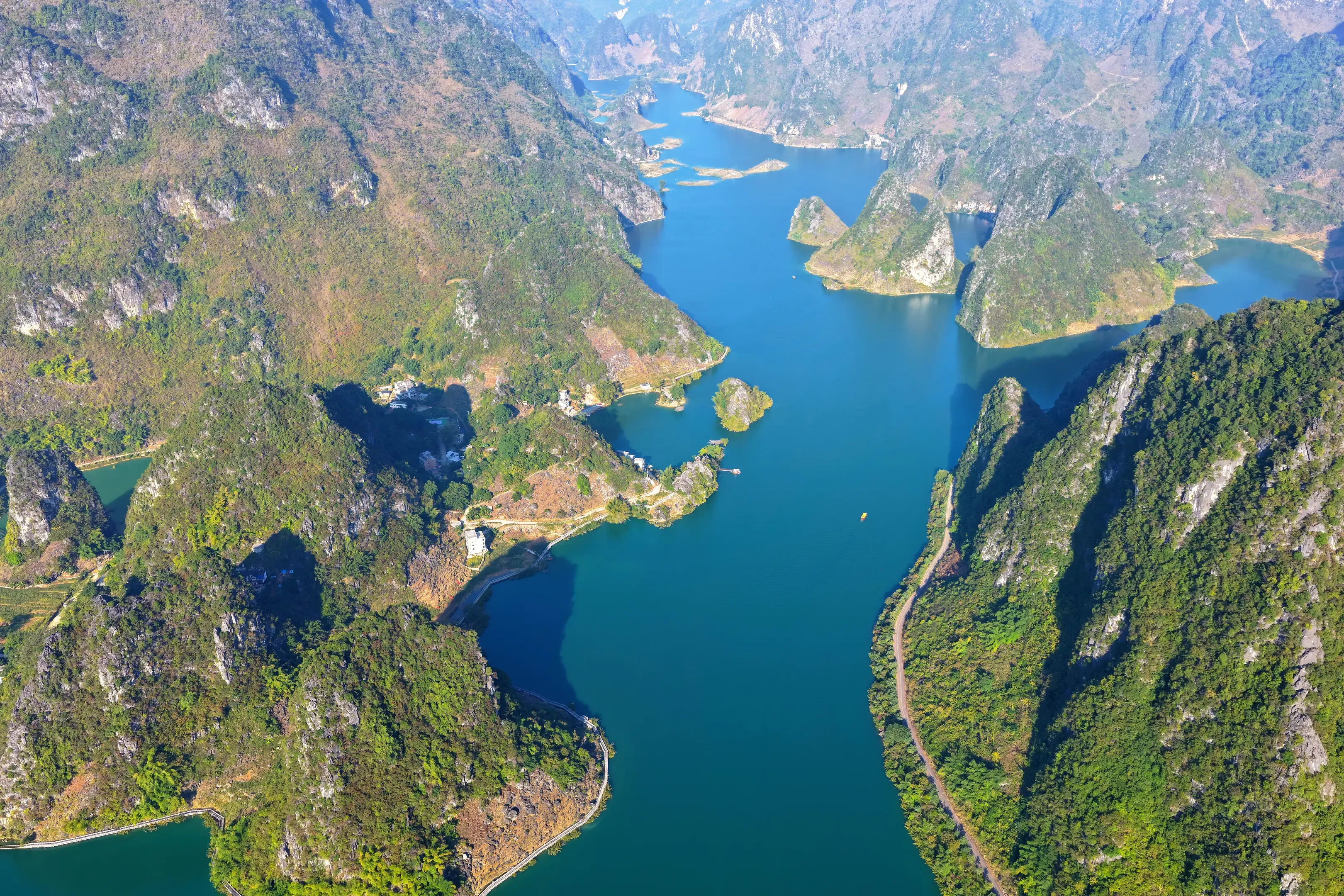 浩坤湖航拍视角景色 (9)